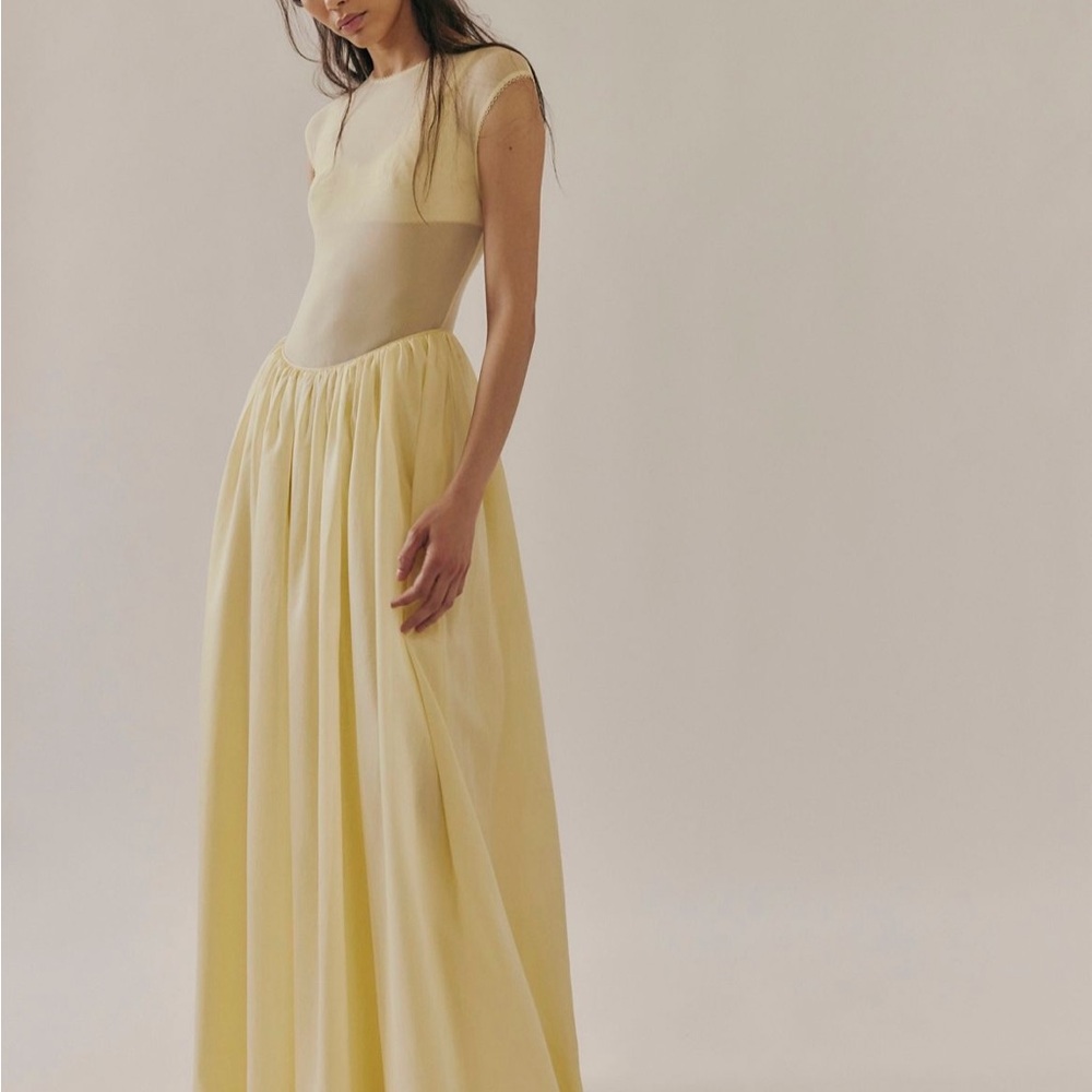 Hansen & Gretel Anya Dress Elegant Yellow Maxi Dress gently worn